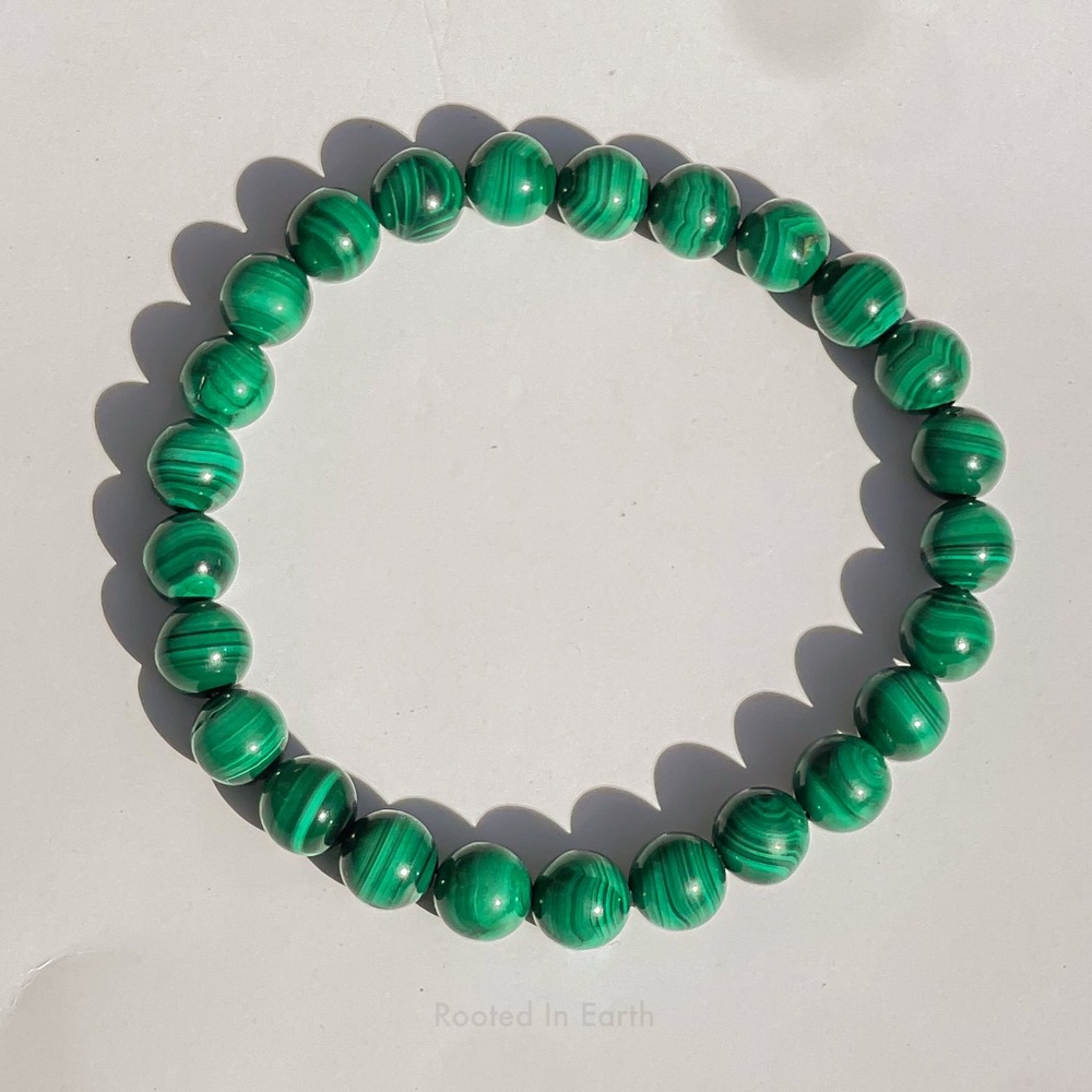 Handmade Malachite Gemstone Crystal Bracelet – Transformation & Balance